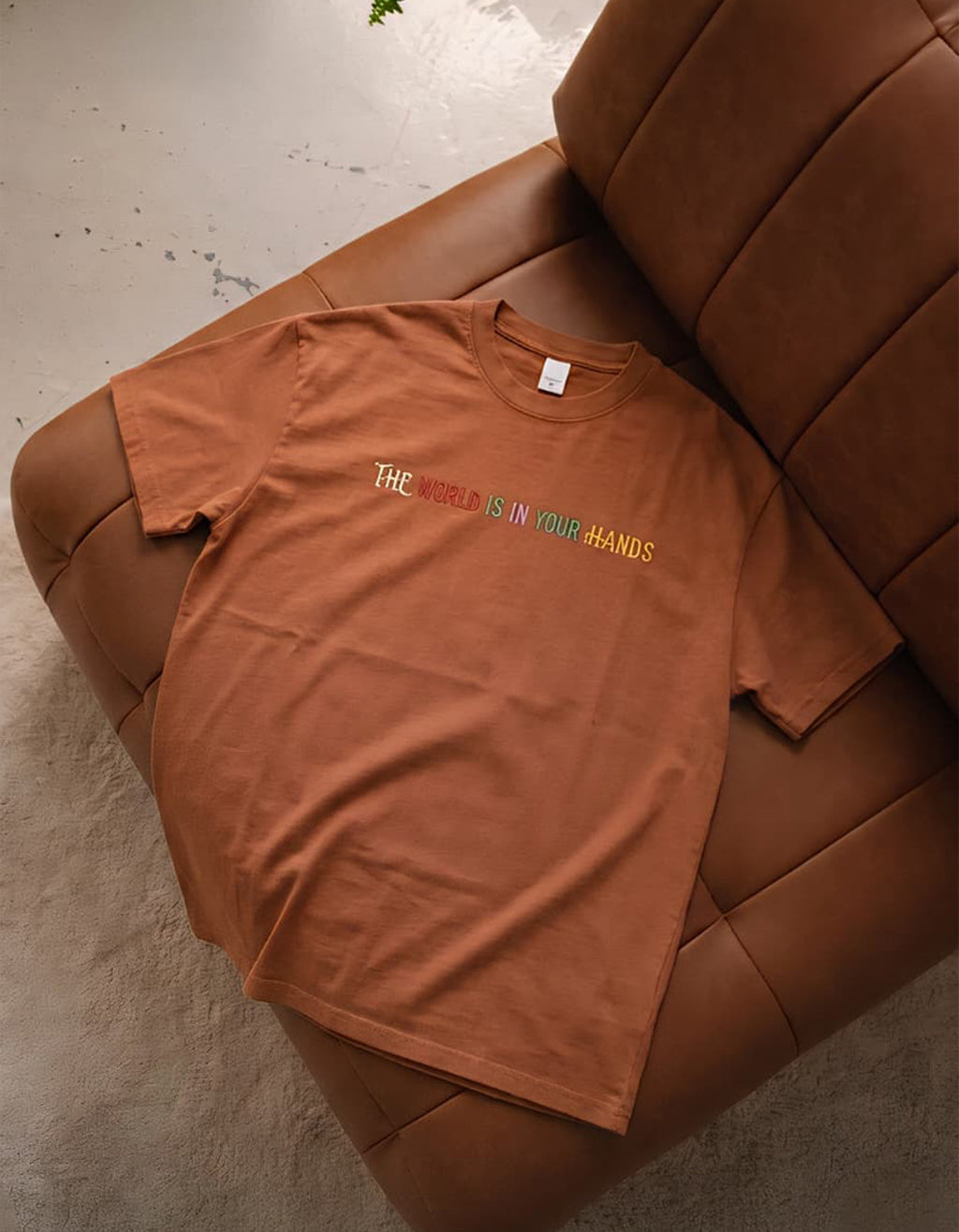 The World is In Your Hands T-Shirt Brown