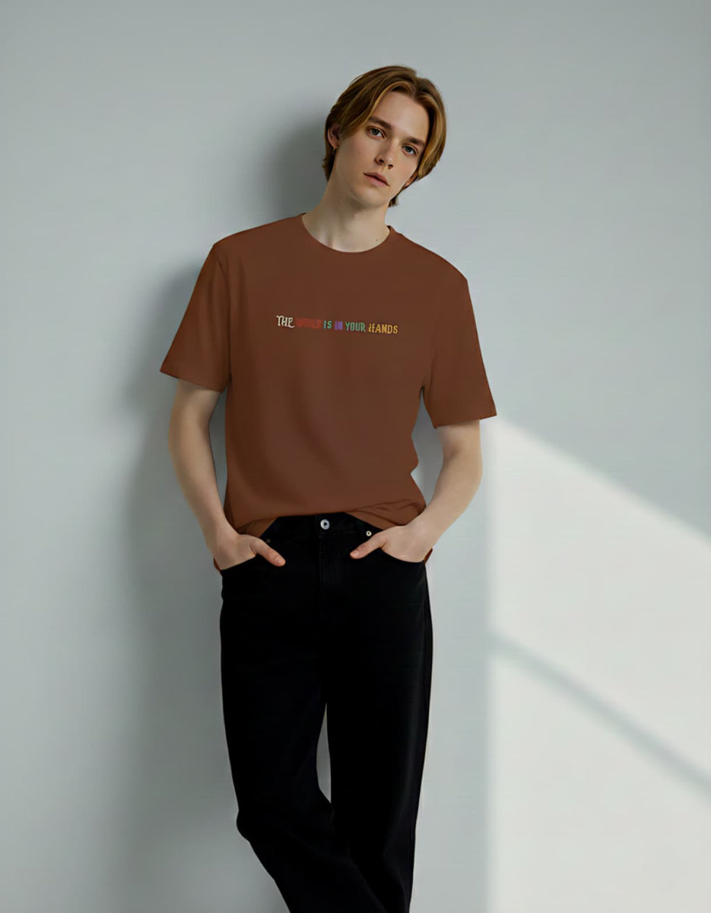 The World is In Your Hands T-Shirt Brown